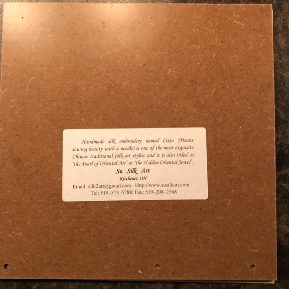 Handmade Silk Embroidery Red Flower - Picture 3 of 5